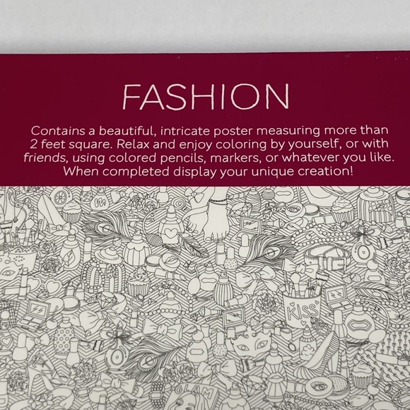 Fashion: Giant Coloring Poster by Lark Crafts 27.5 in.x 27.5 in. New Sealed - Picture 3 of 6